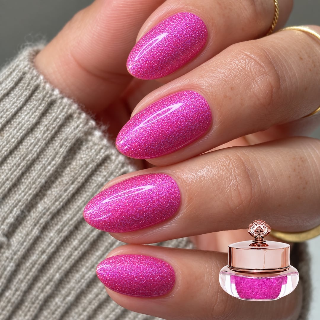 Vivid Pink Dense Shimmer — Shimmer Nails