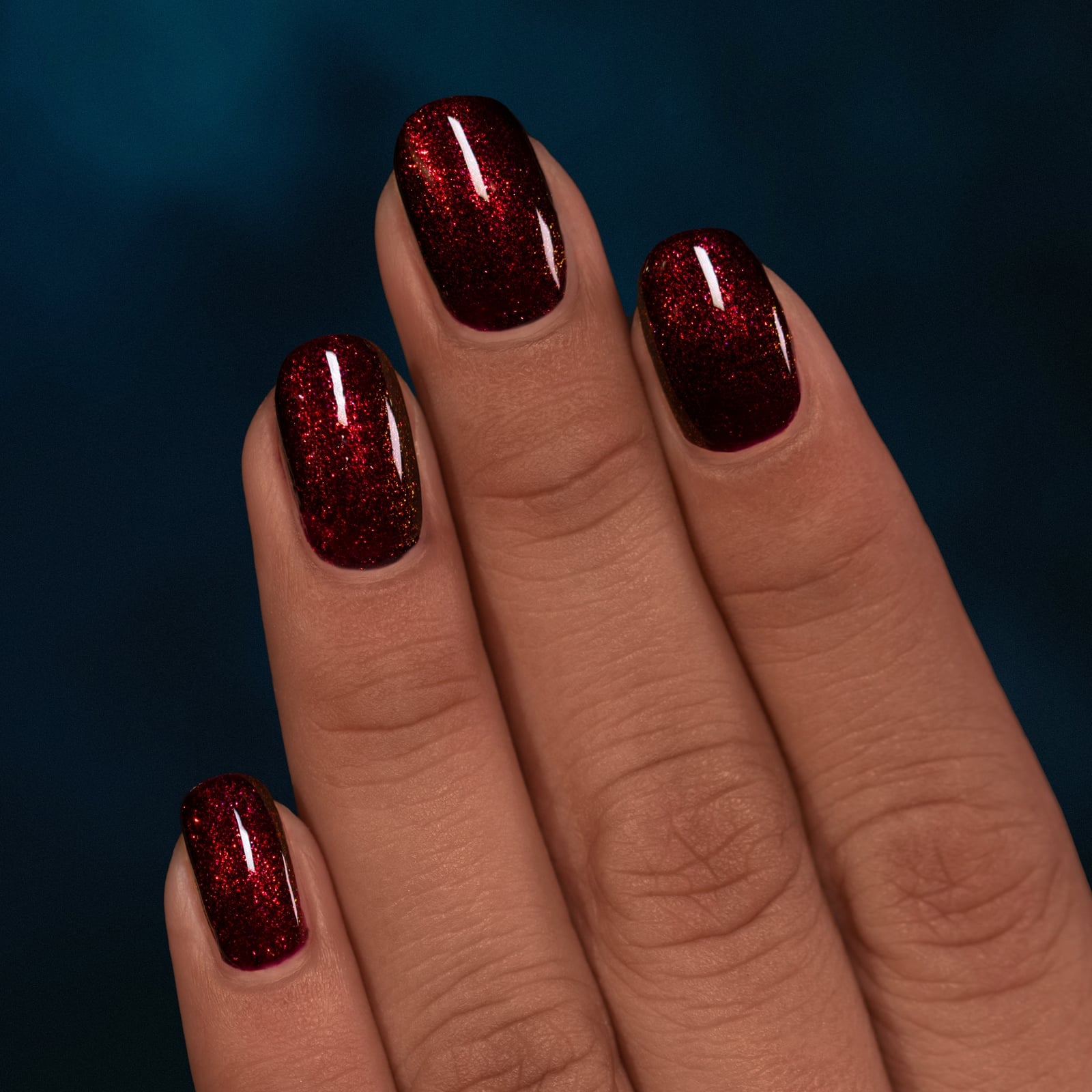 Deep Vampy Red Strong Shimmer — Shimmer Nails