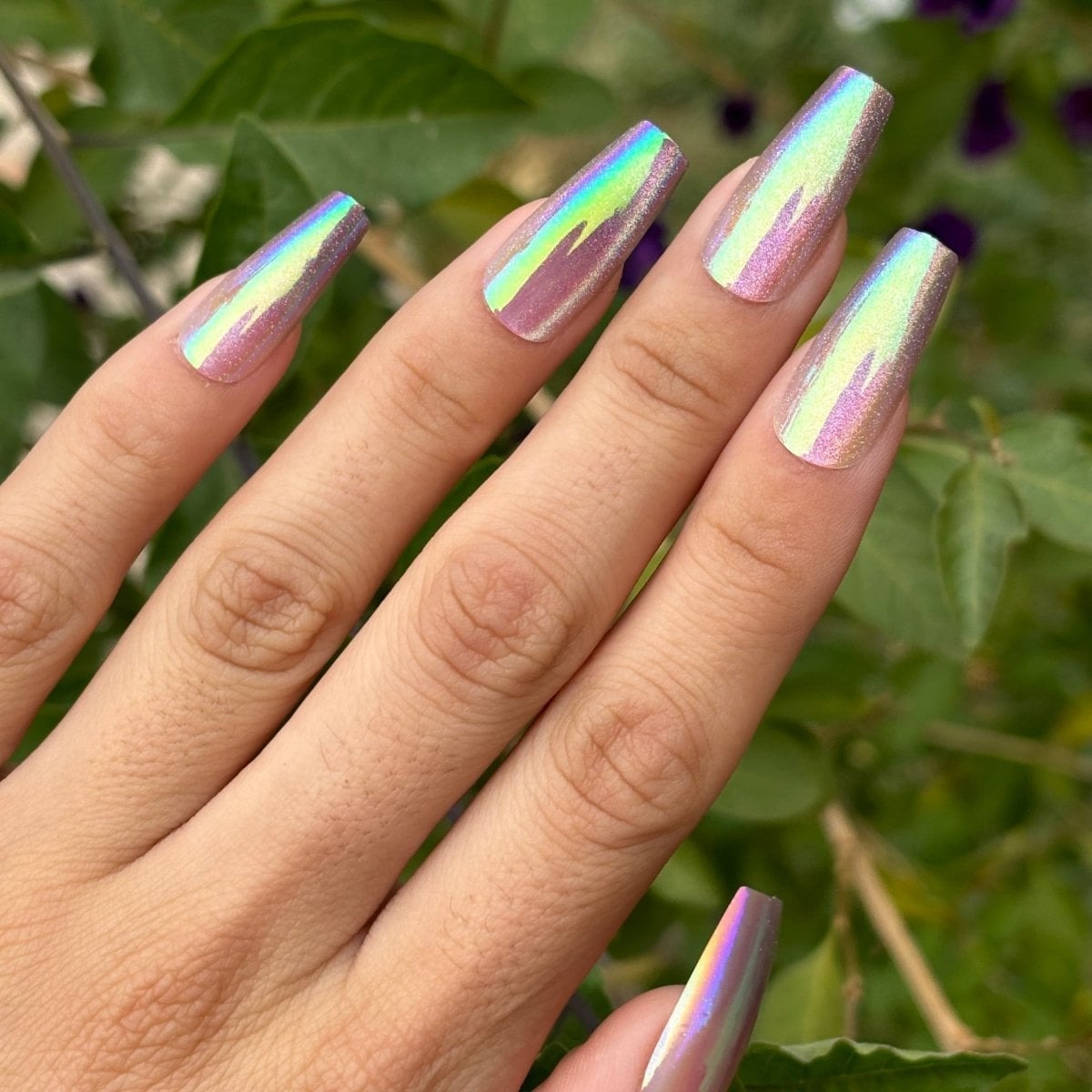 Holographic Chrome Iridescent Shimmer — Shimmer Nails