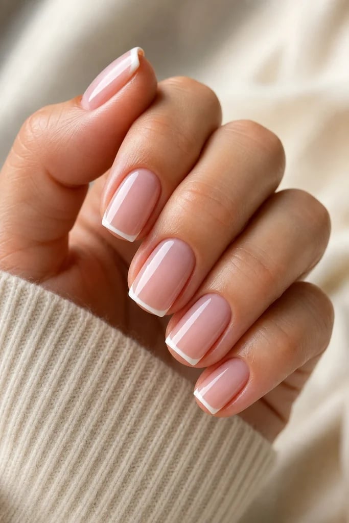 Classic French Short Square Acrylics Classic French Short Square Acrylics — Short Acrylic Nails