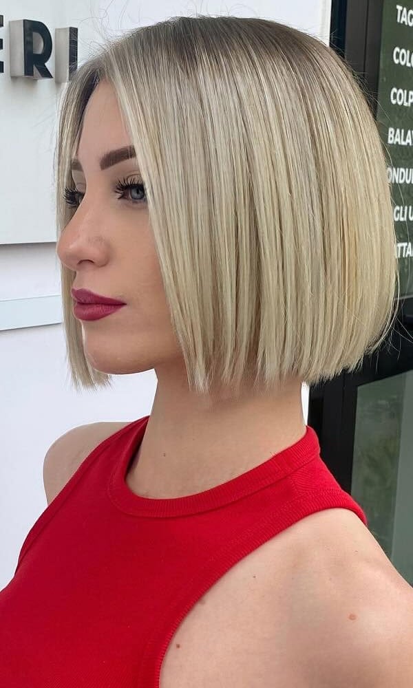 Sleek Ash Blonde Collarbone Bob — Short Bob Hairstyles