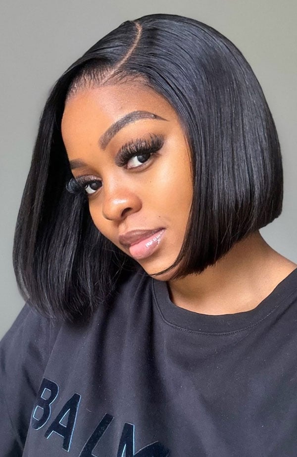 Sharp Black Blunt Bob With Sleek Finish — Short Bob Hairstyles