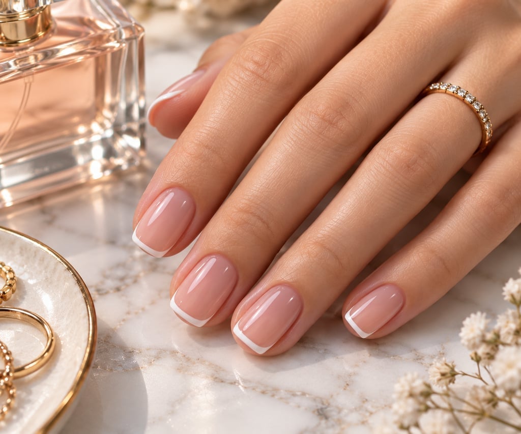 Classic French Soft Square Short Nails — Short Classy Nails