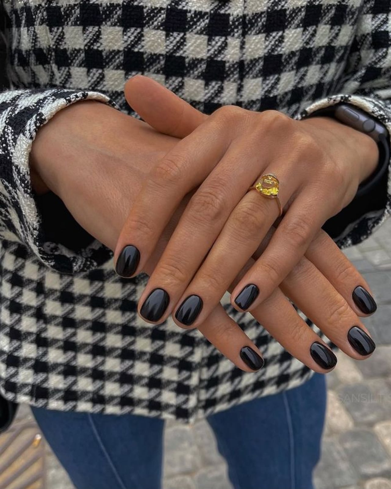 Glossy Black Short Square Nails — Short Classy Nails