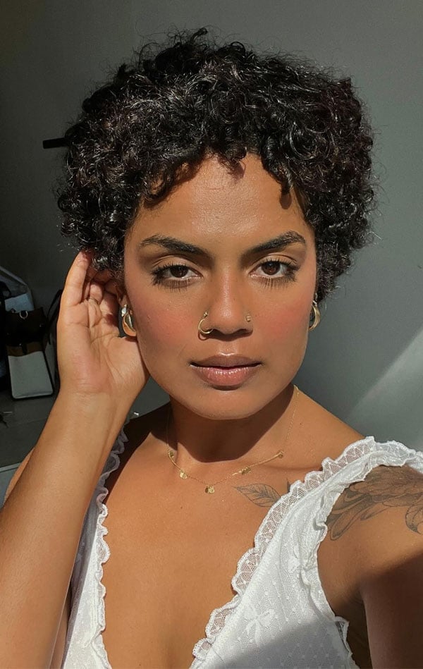 Defined Black Curly Pixie Defined Black Curly Pixie — Short Curly Hair