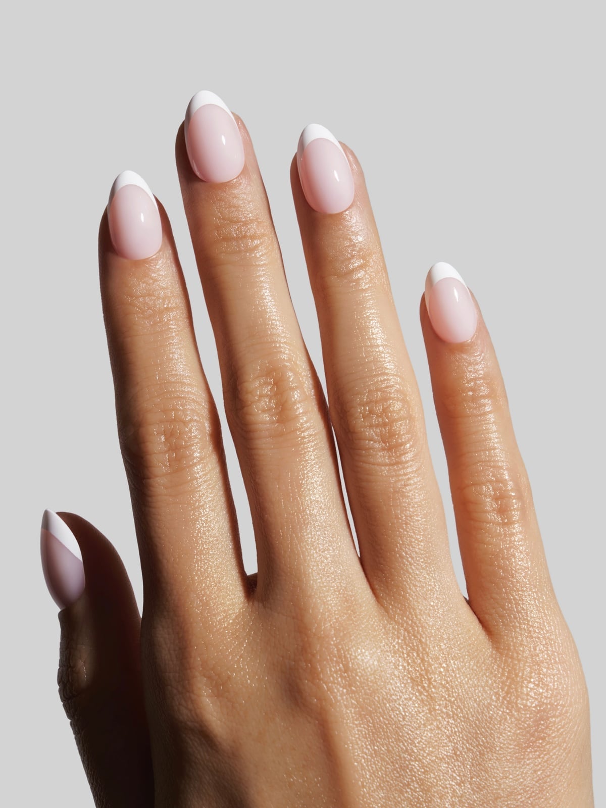 Very Short Pink Crisp White French Tip Almond Nails Very Short Pink Crisp White French Tip Almond Nails — Short French Tip Nails