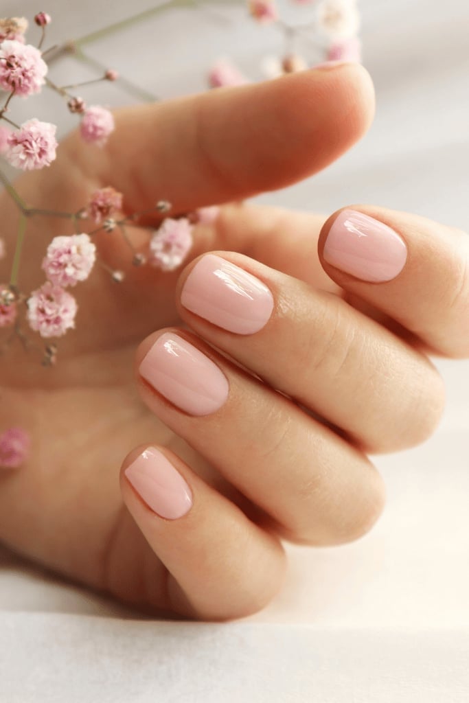 Sheer Light Pink Short Almond Gel Nails — Short Gel Nails