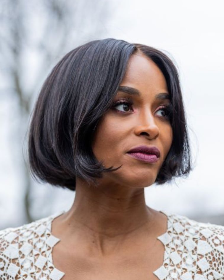 Sharp Black Bob With Smooth Blowout — Short Hair Haircuts