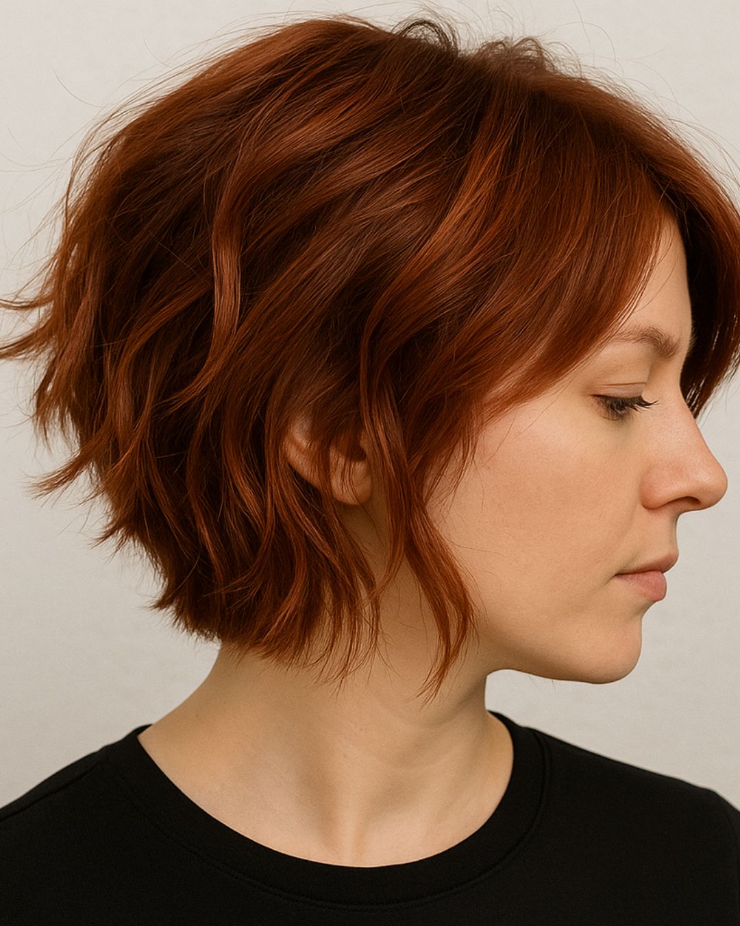 Vibrant Red Bob With Copper Highlights — Short Hair Haircuts