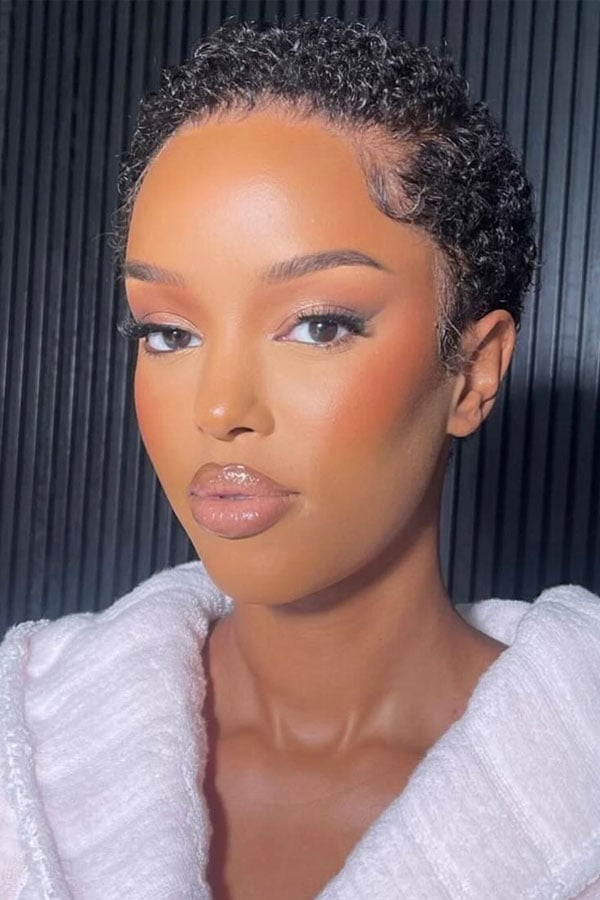 Defined Curls Black Pixie — Short Hair Haircuts