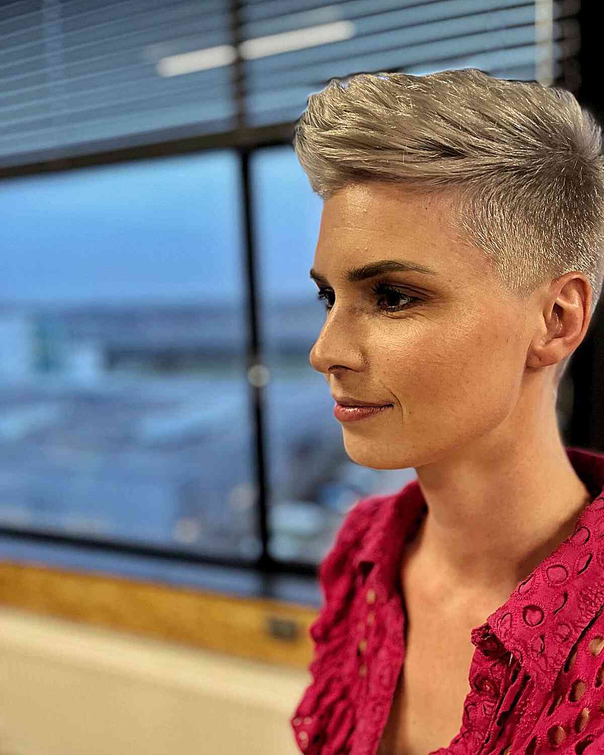 Ash Blonde Undercut Pixie With Textured Top Ash Blonde Undercut Pixie With Textured Top — Short Hair Hairstyles