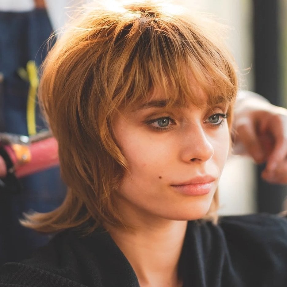 Collarbone Copper Red Shag With Face-Framing Layers — Short Shag Haircuts