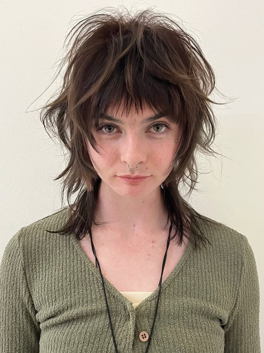Collarbone Wolf Cut Shaggy Layers Air Dried — Short Wolf Cut