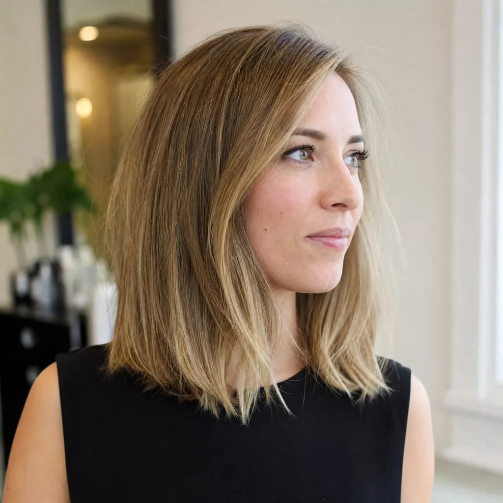 Collarbone Layers With Blonde Balayage And Loose Waves — Shoulder Length Haircuts