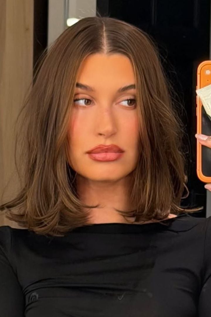 Chin Length Layered Bob With Curtain Bangs — Shoulder Length Haircuts