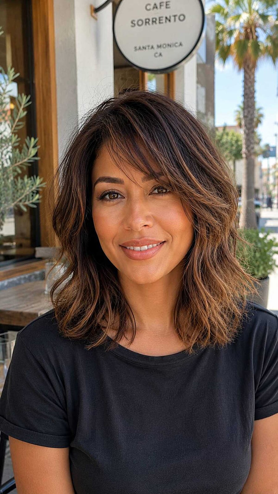 Collarbone Lob With Soft Side-Swept Bangs Collarbone Lob With Soft Side-Swept Bangs — Side Part Bangs