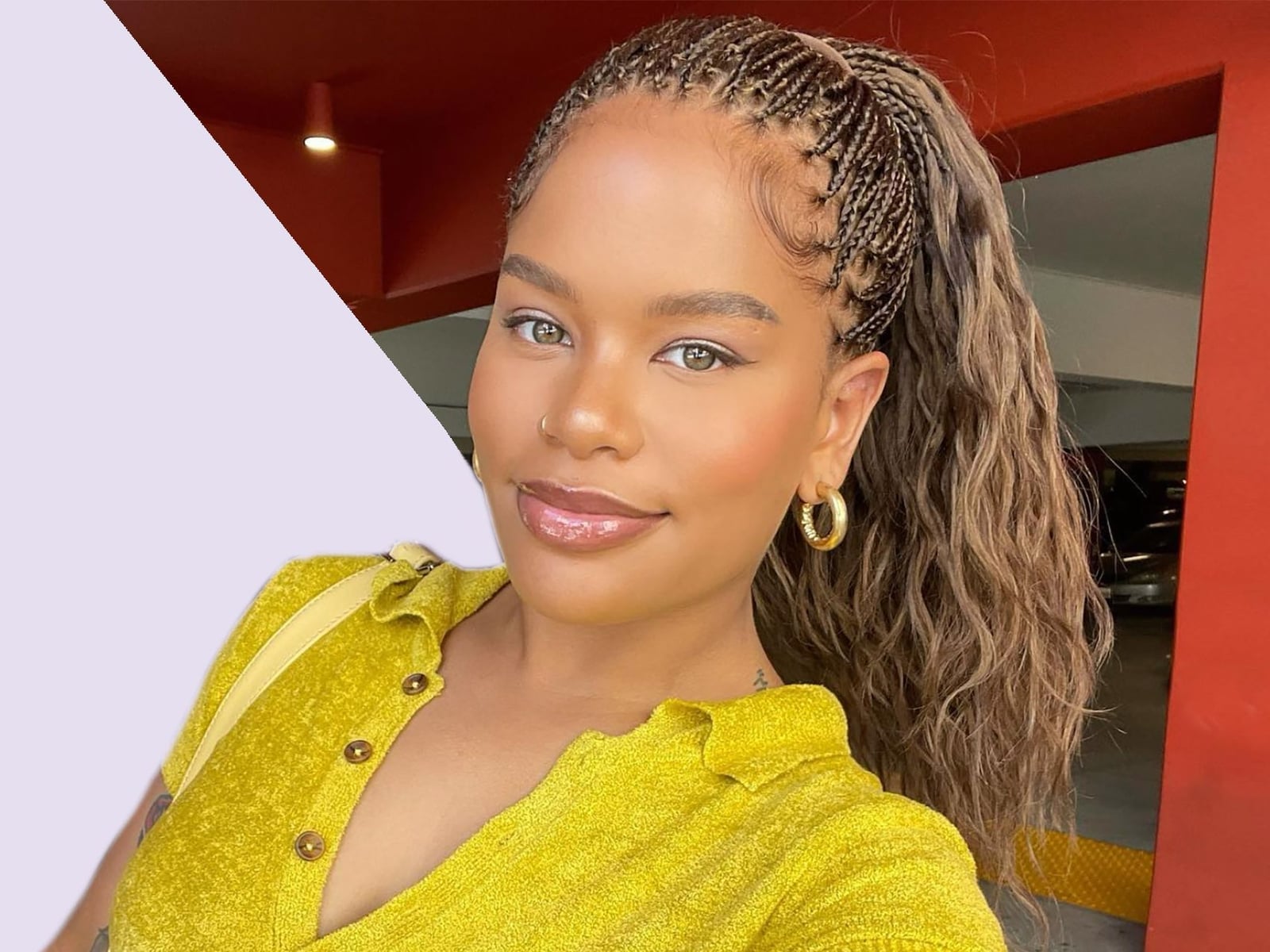 Black Box Braids High Ponytail With Highlights Black Box Braids High Ponytail With Highlights — Side Part Braids