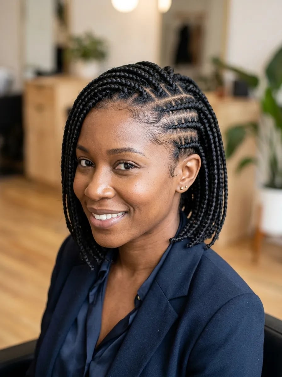 Black Box Braid Bob Black Box Braid Bob — Side Part Braids