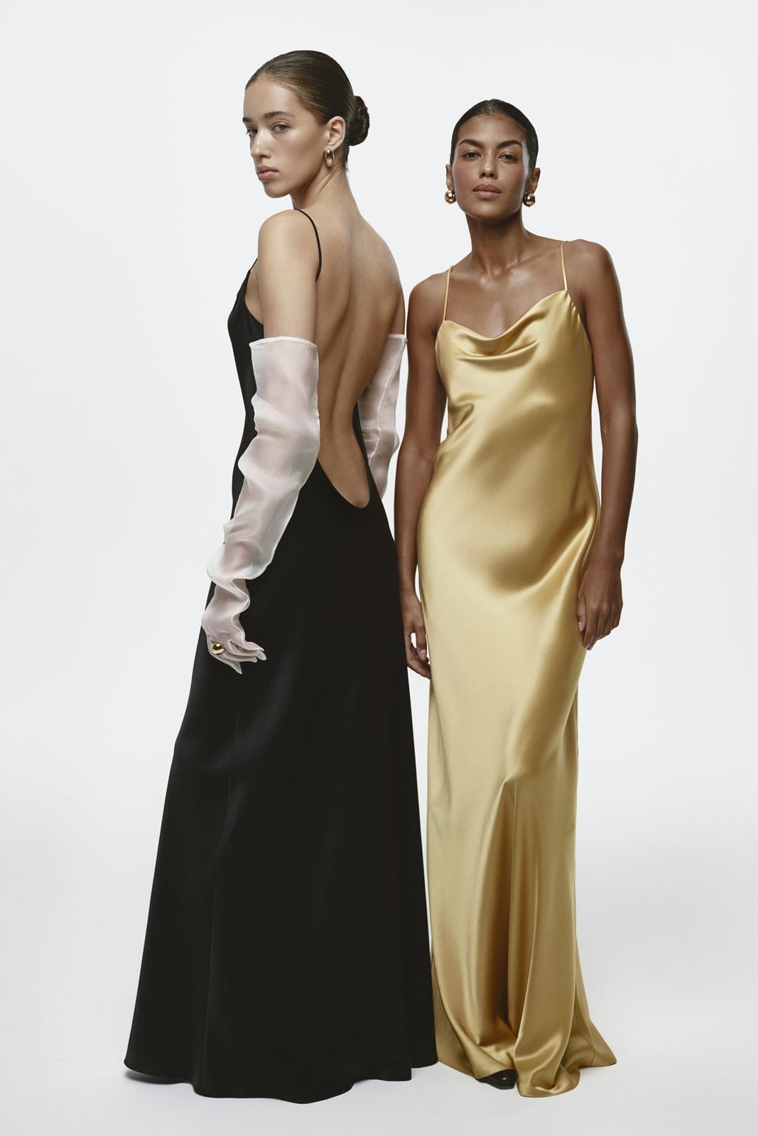 Black Silk Satin Maxi Dress with Open Back Black Silk Satin Maxi Dress with Open Back — Silk Dresses