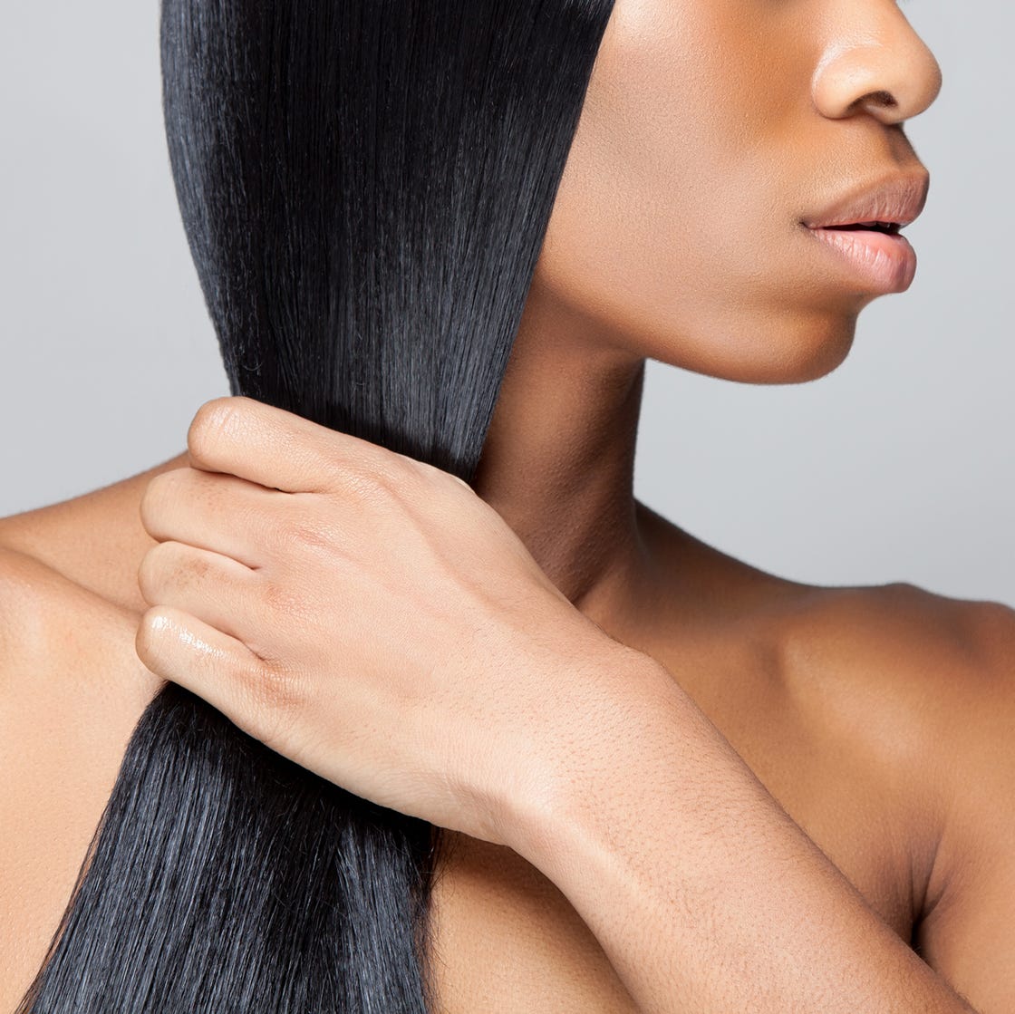Mid-Back Length Straight Hair — Silk Press Hairstyles