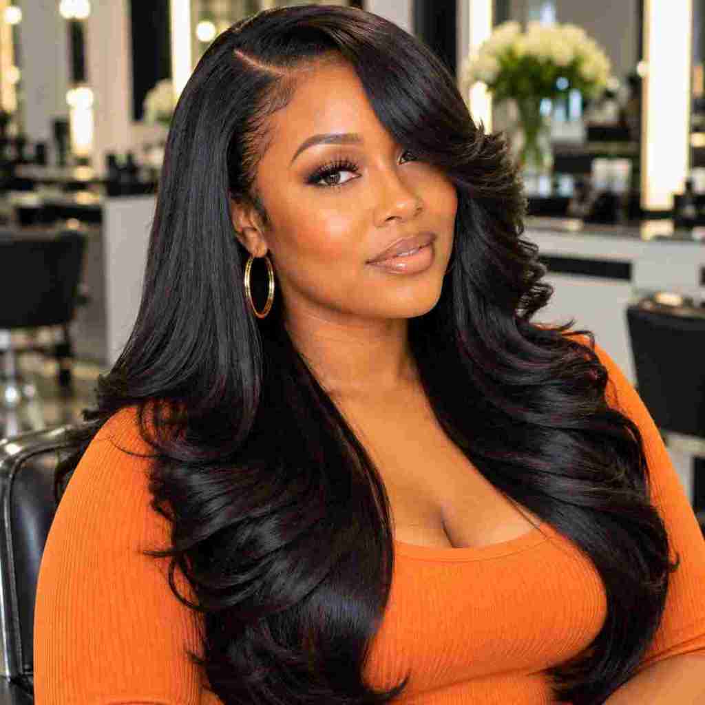 Voluminous Layered Bob With Curls — Silk Press Hairstyles
