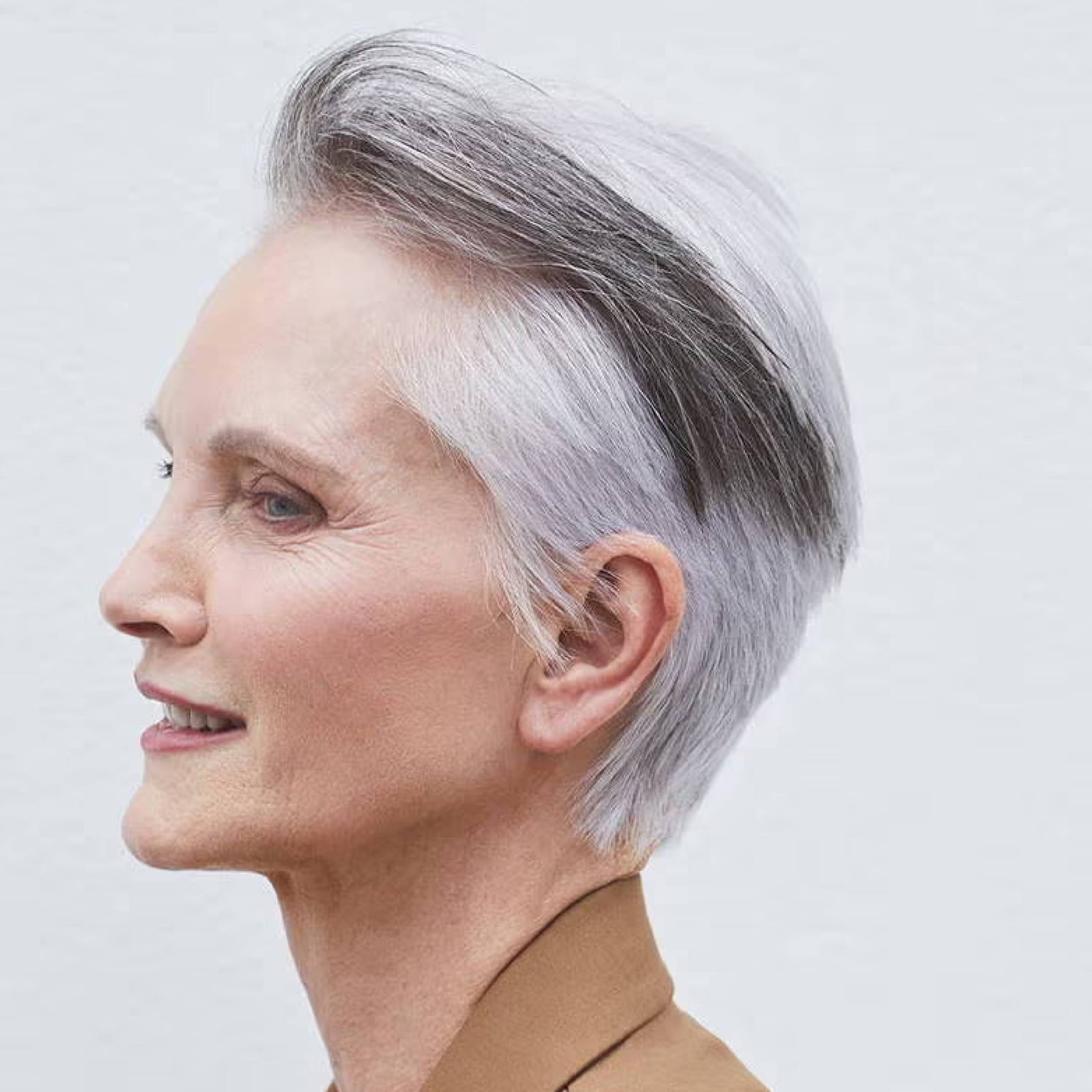 Short Pixie With Natural Silver Highlights