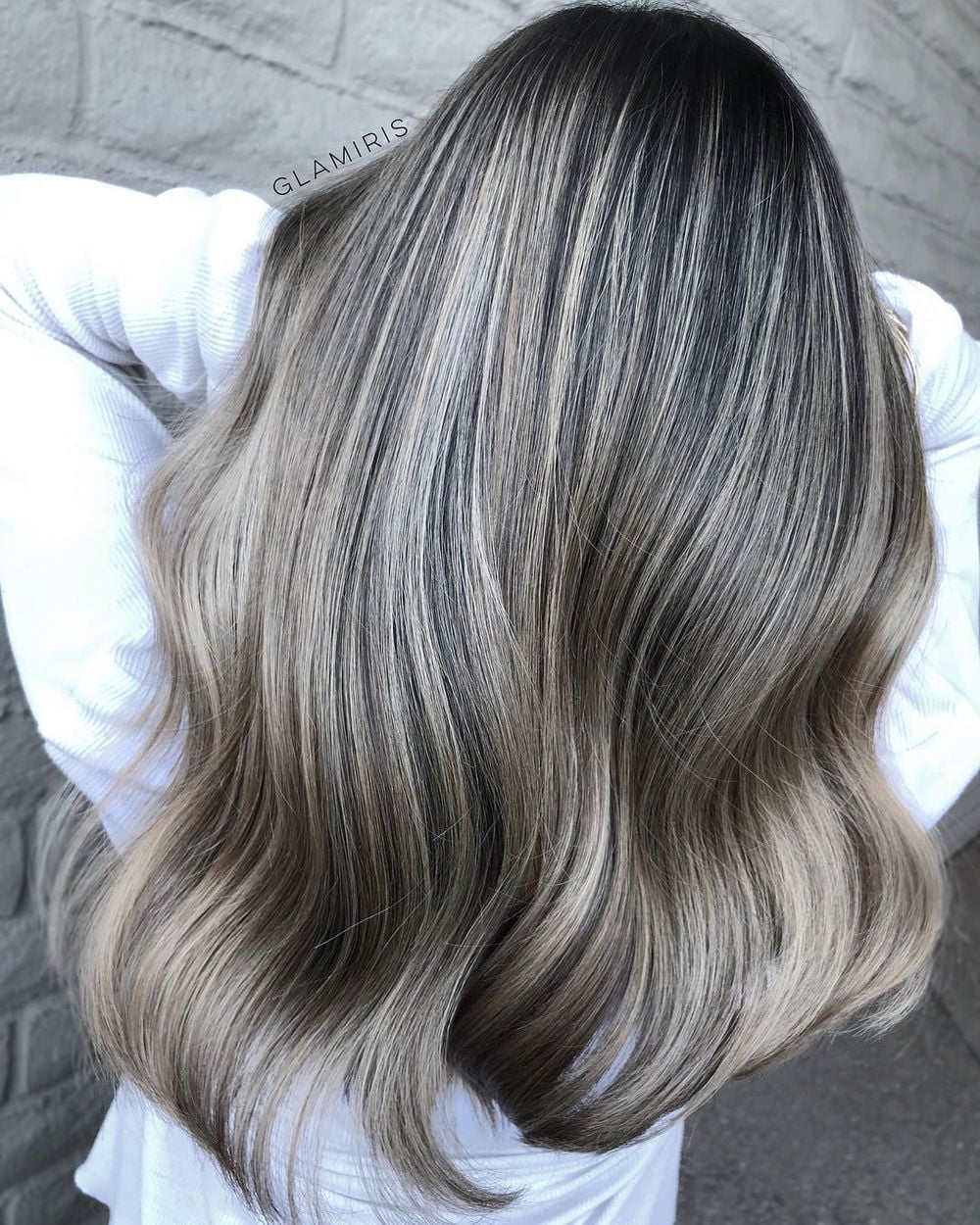 Mid-Back Length With Vibrant Silver Strands — Silver Highlights