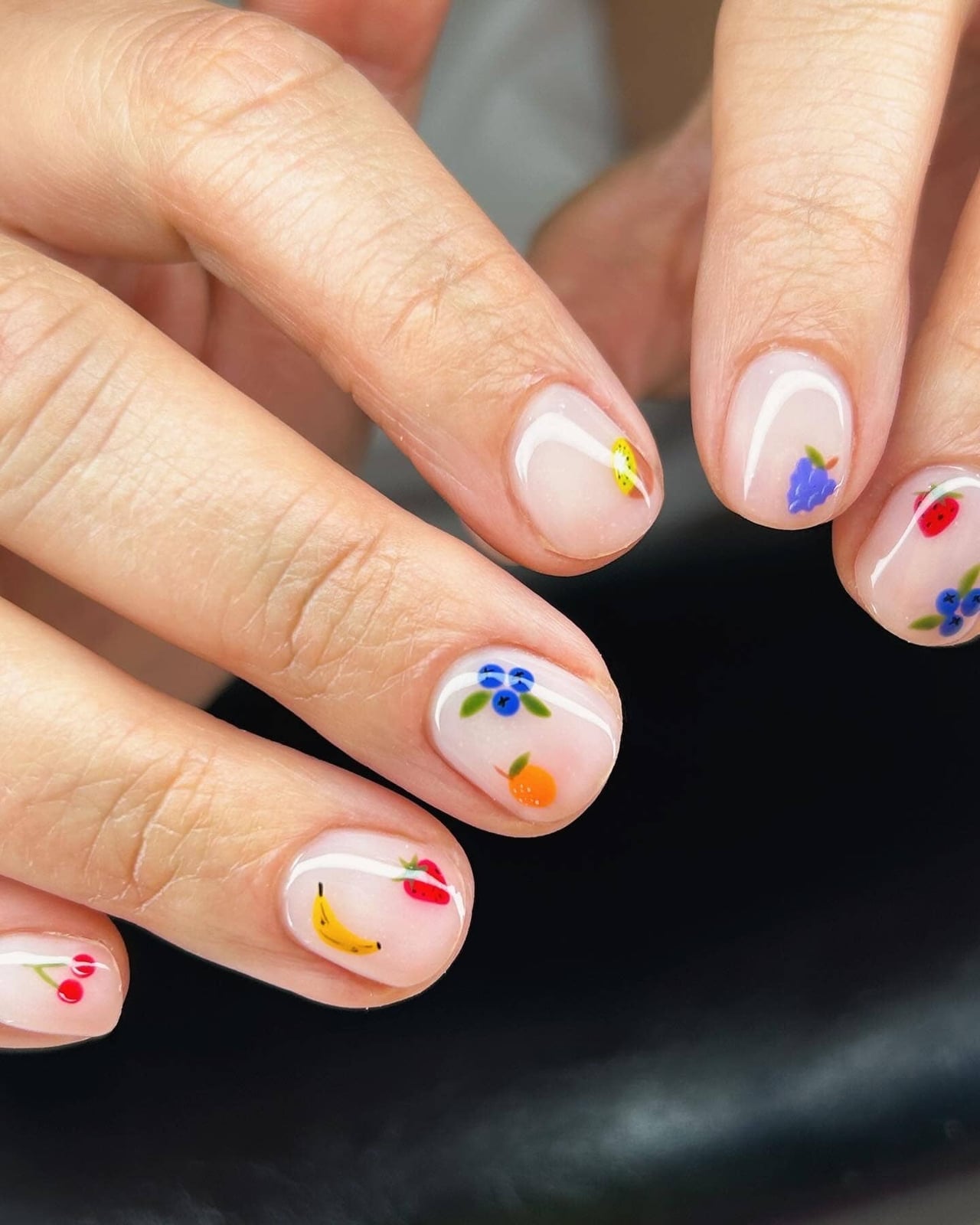 Fruit Illustration Short Square Nails Fruit Illustration Short Square Nails — Simple Short Nails