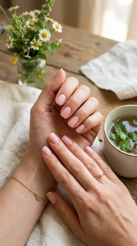Floral French Tip Short Square Nails Floral French Tip Short Square Nails — Simple Short Nails