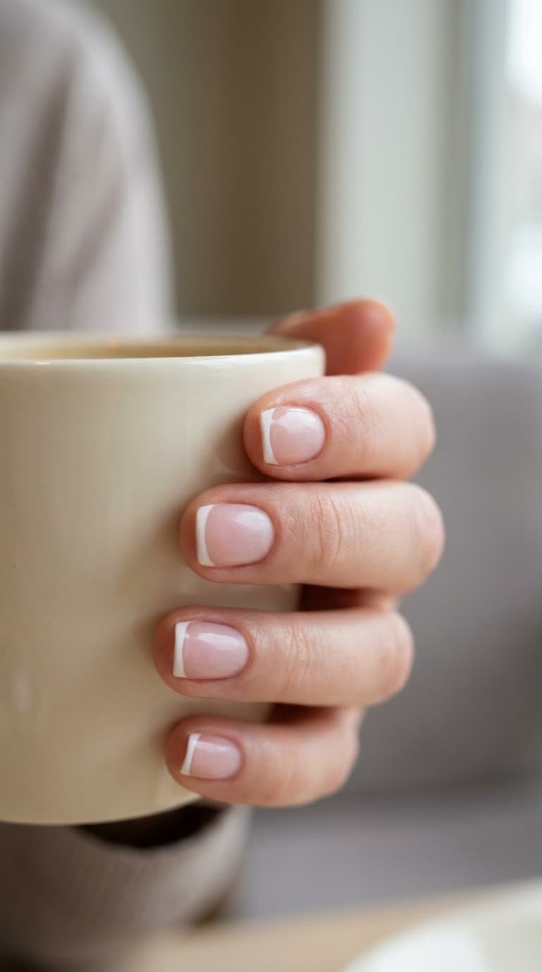 Gold Foil Accent Short Almond Nails Gold Foil Accent Short Almond Nails — Simple Short Nails