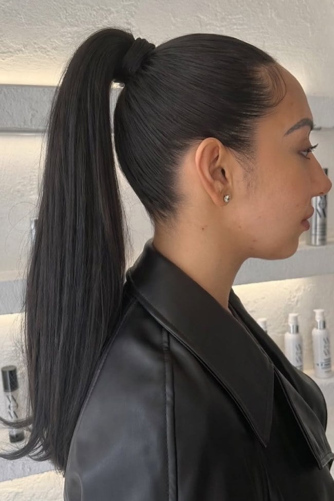 High Sleek Straight Black Ponytail — Sleek Ponytail