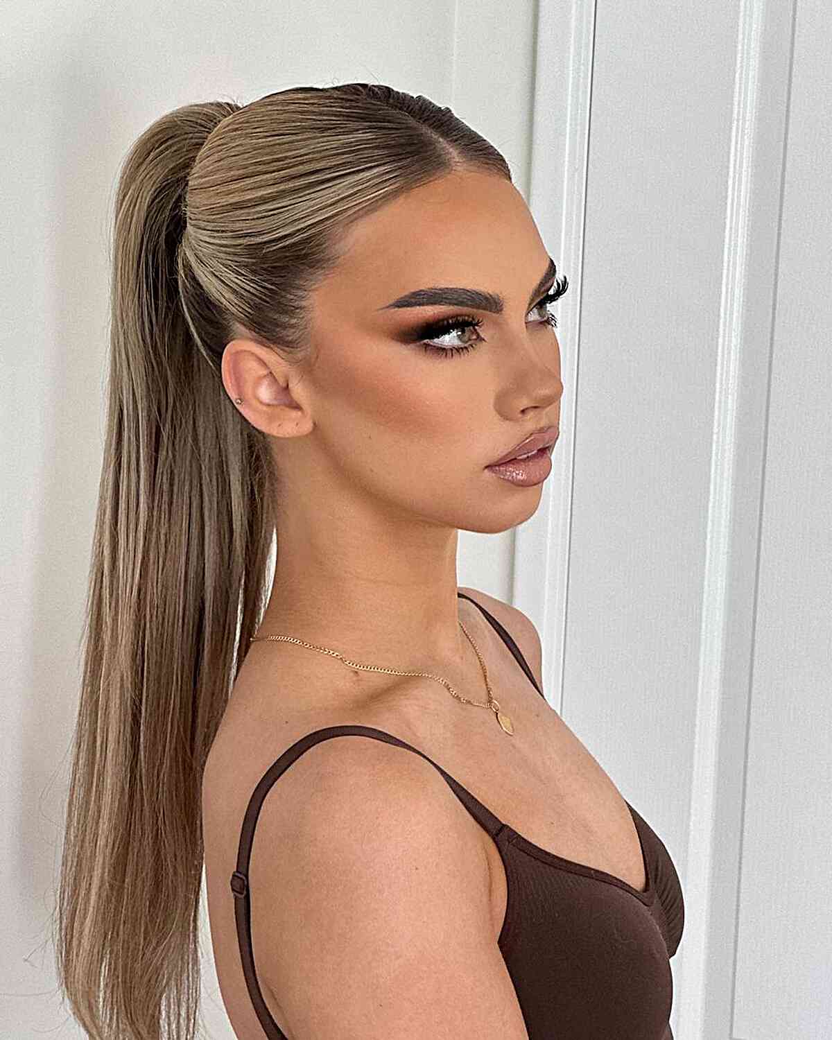 Sharp High Blonde Ponytail — Sleek Ponytail