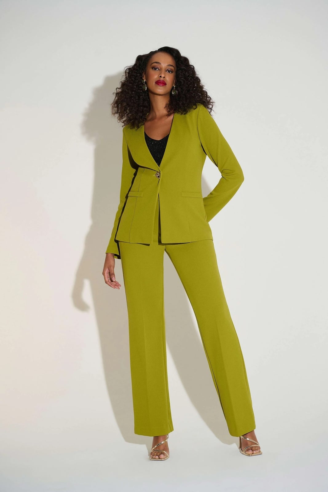 Lime Green Suit With Black Lace Camisole Lime Green Suit With Black Lace Camisole — Smart Casual Outfits
