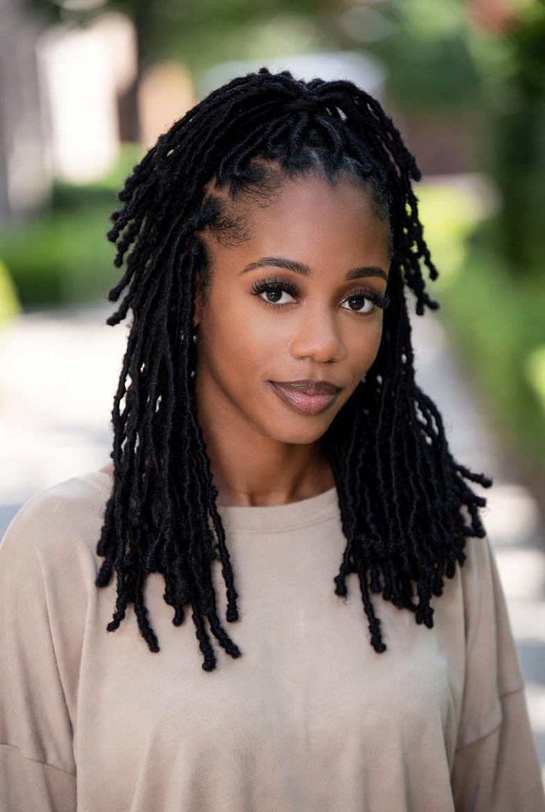 Loose Mid-Back Length Locs Loose Mid-Back Length Locs — Soft Locs Hairstyles