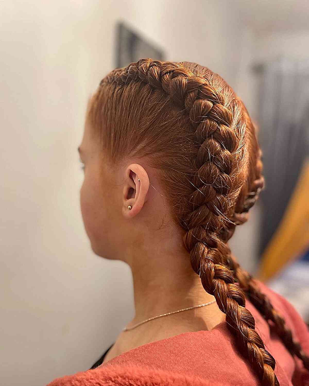 Thick Double Dutch Braids, Mid-Back — Softball Hair