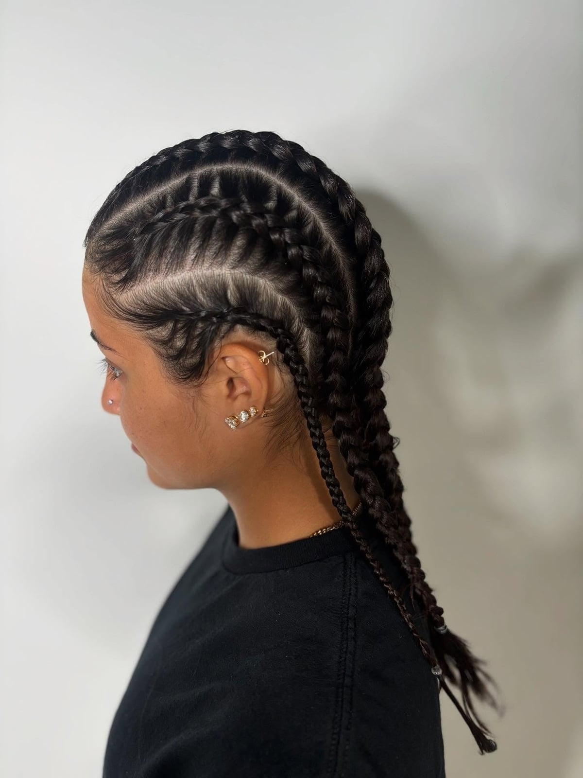 Neat Side Parted Cornrows — Softball Hair