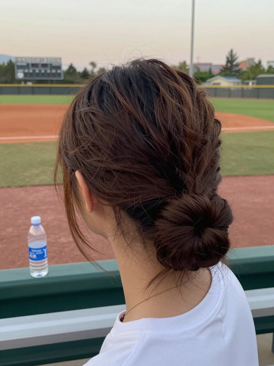 Low Bun With Braided Accents — Softball Hair