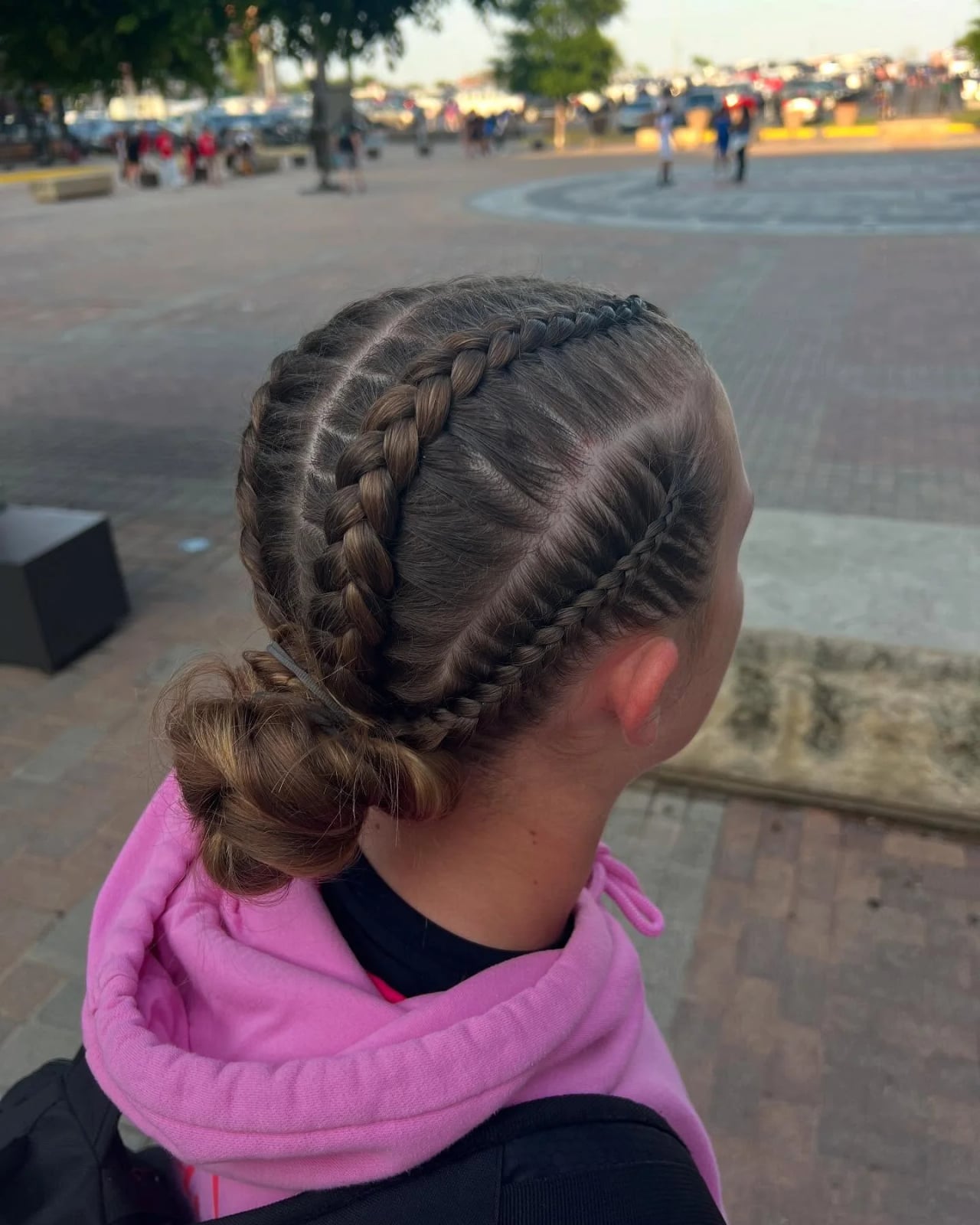 Cornrows to Low Bun — Softball Hair