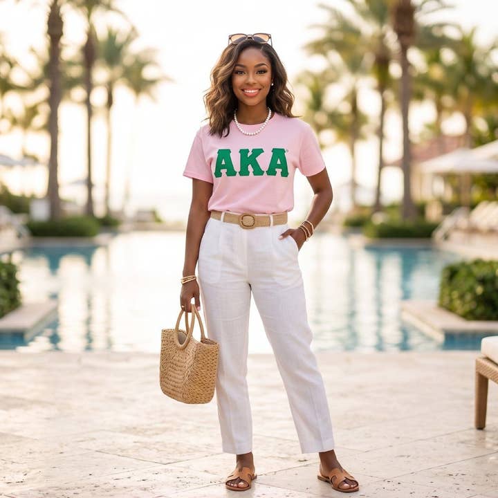 Pink Sorority T-Shirt and Linen Pants — Sorority Outfits