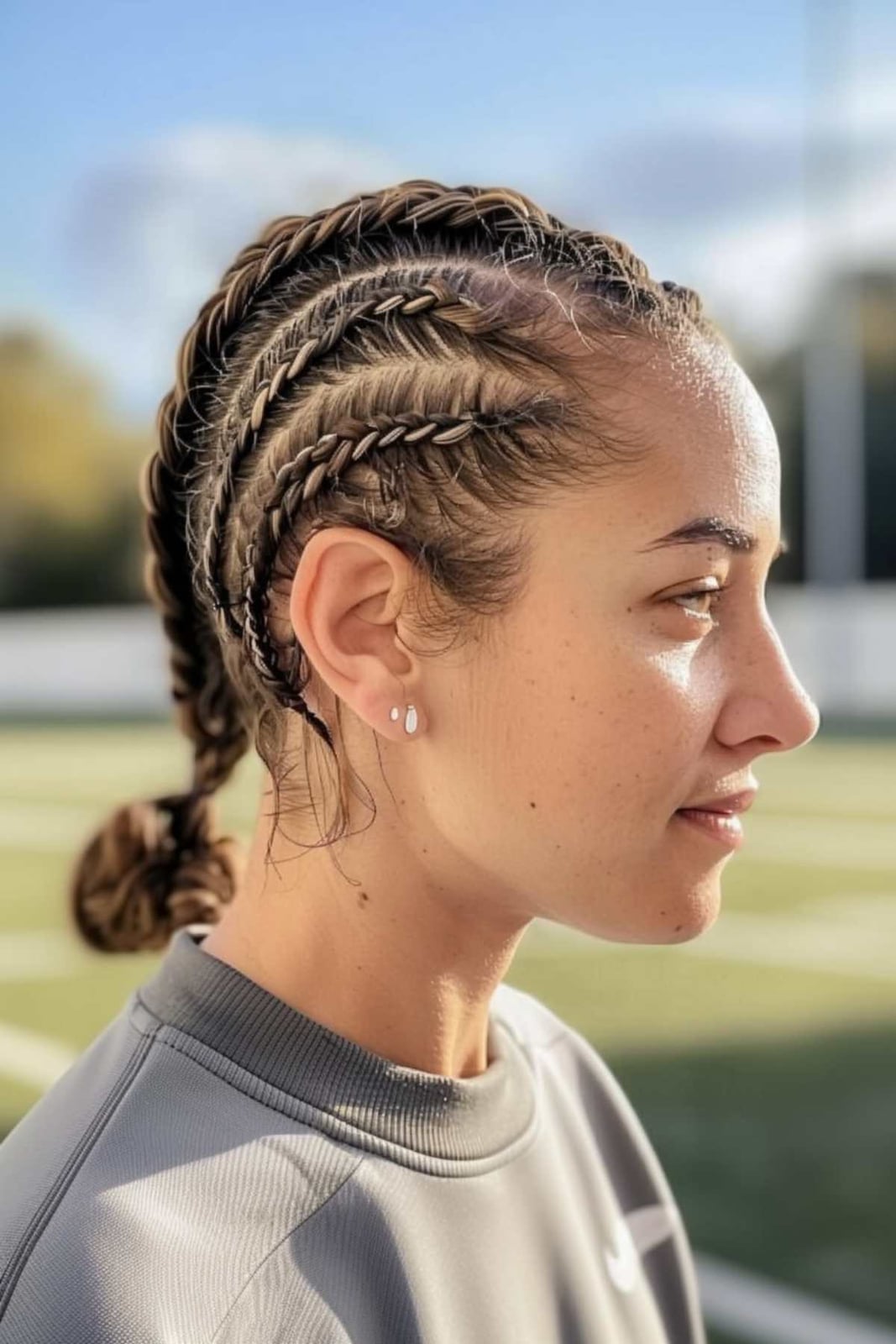 Thick Wavy Brown Cornrows to Braids — Sports Hair