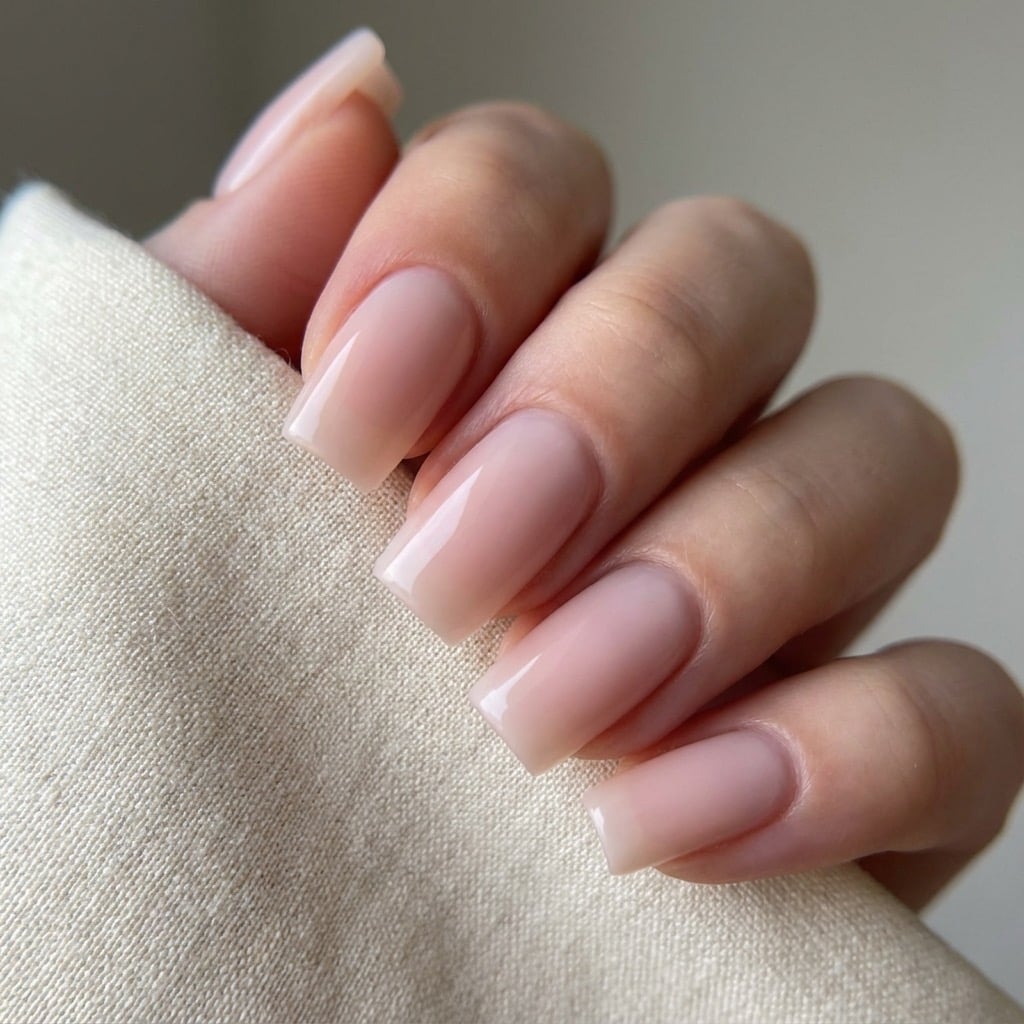 Sheer Milky Pink Medium Squoval Nails Sheer Milky Pink Medium Squoval Nails