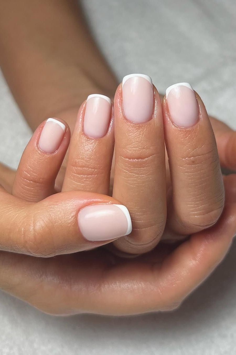 Short Squoval French Manicure Short Squoval French Manicure — Squoval Nails