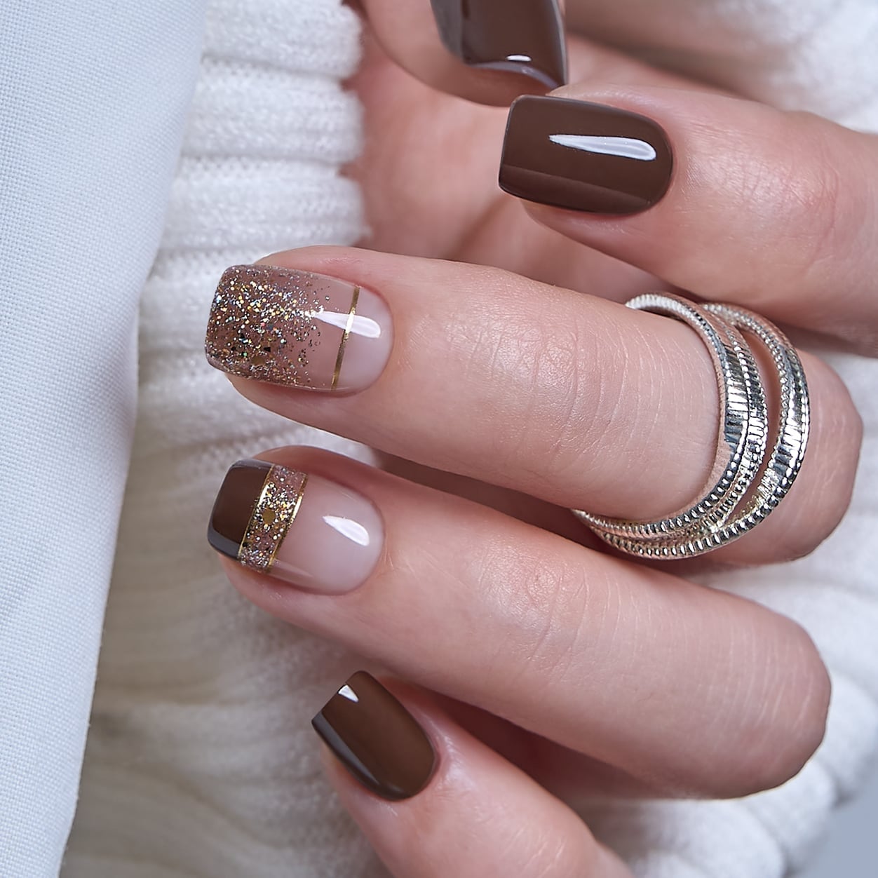 Short Squoval with Pumpkin and Leaf Art Short Squoval with Pumpkin and Leaf Art — Squoval Nails
