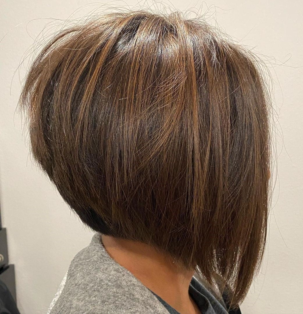 Dramatic Stacked Bob With Graduated Layers Dramatic Stacked Bob With Graduated Layers
