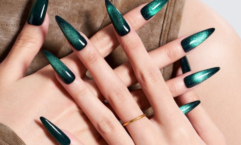 Cat Eye/Emerald(Handmade)/Long Stiletto
