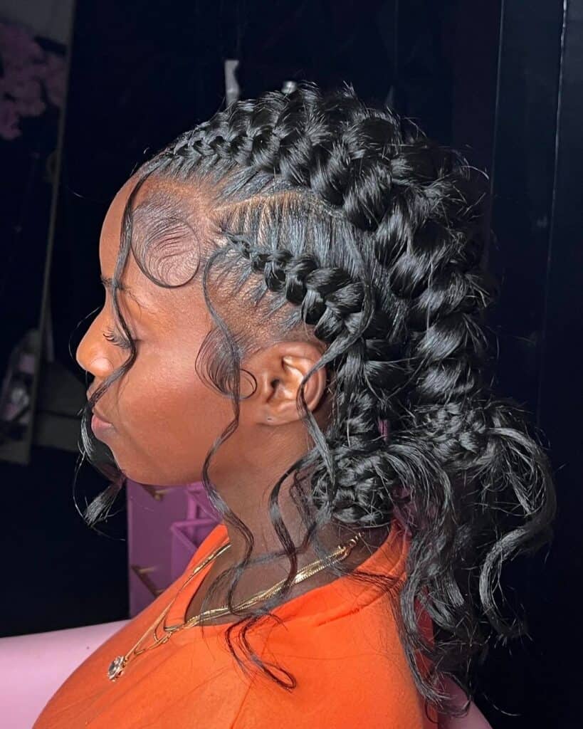 Wavy Butterfly Stitch Braids With Styled Baby Hairs — Stitch Braids Hairstyles