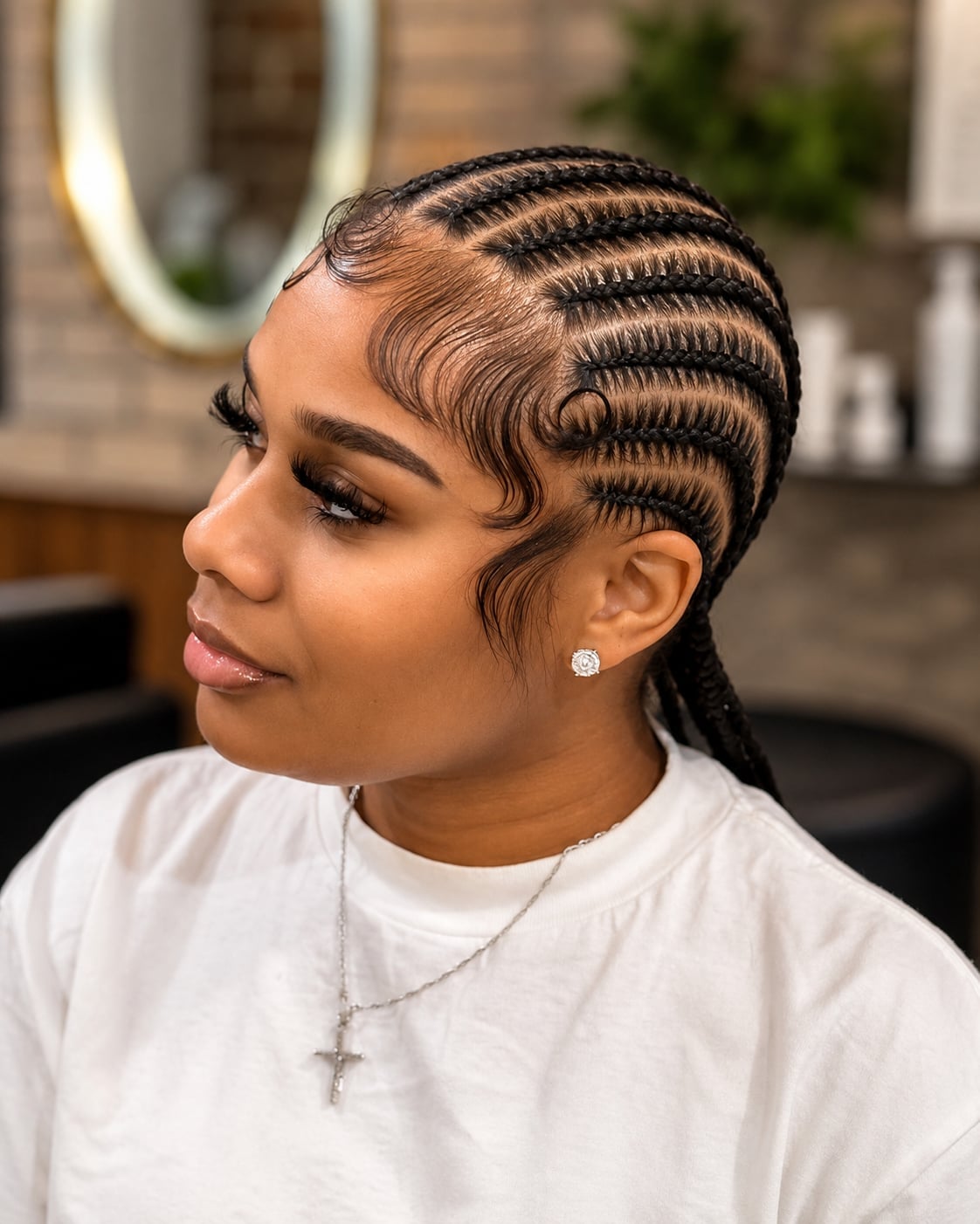 Thick Straight Stitch Braids With Baby Hairs — Stitch Braids Hairstyles