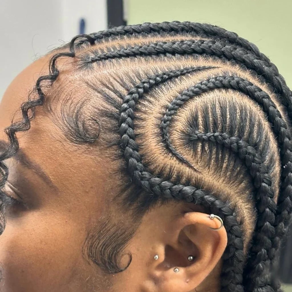 Wavy Stitch Braids With Geometric Patterns — Stitch Braids Hairstyles