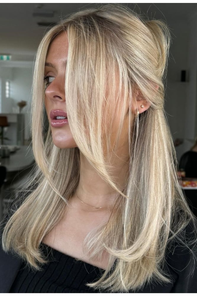 Collarbone Layers Ash Blonde — Straight Hair