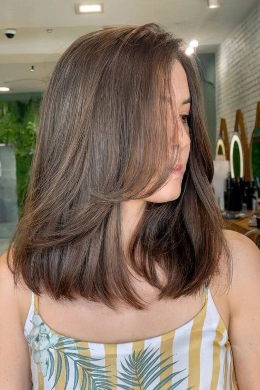 Shoulder Length Layers Medium Brown — Straight Hair Haircuts